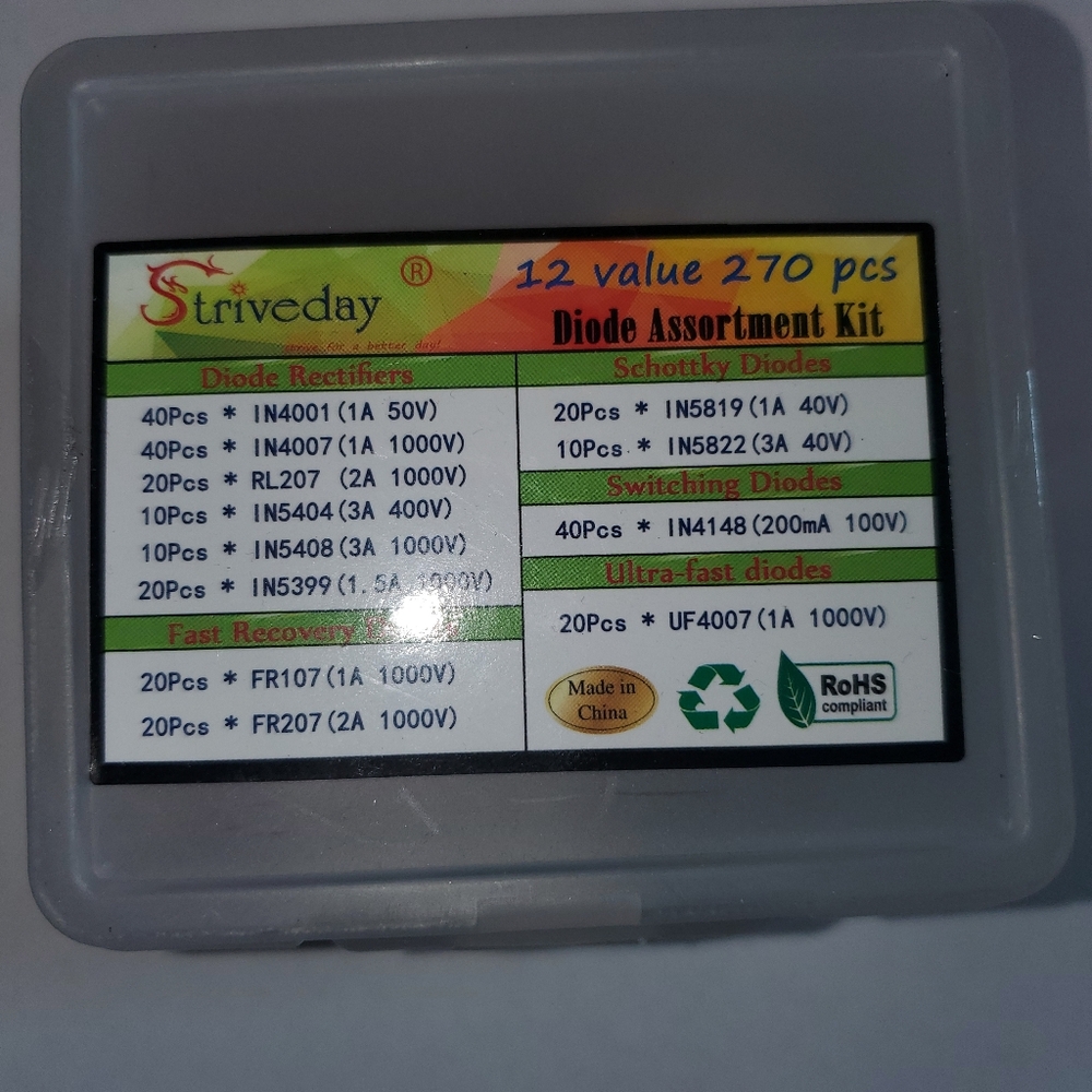 Striveday Diode Assortment Kit 270 Pc